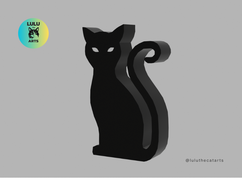 Minimalist Black Cat Decoration