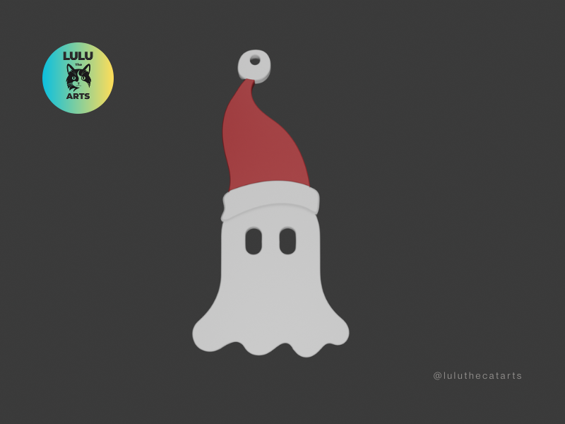 Spooky Santa Ghost Ornament/Keychain